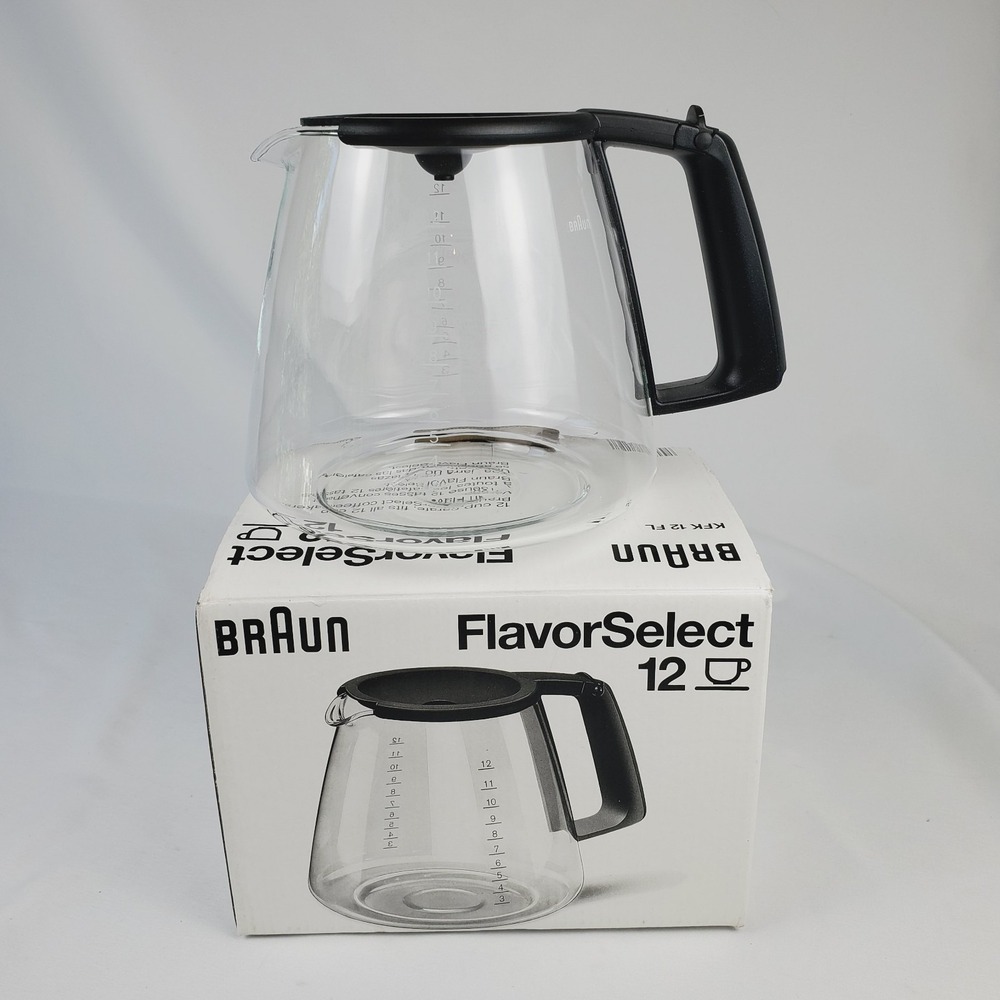 Braun Flavor Select 12 Cup KFK12FL Carafe Glass Replacement Coffee Pot OPEN BOX